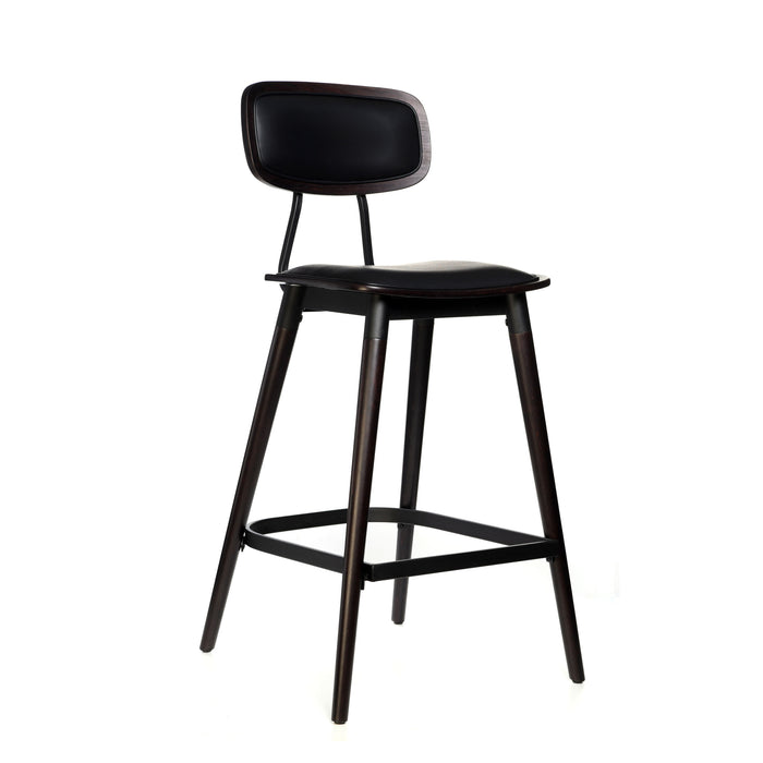 Felix Barstool - Black Vinyl Seat - Chocolate - Black Frame