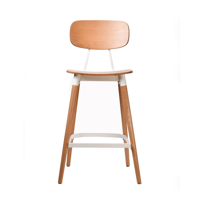 Felix Barstool - Ply Seat - Lancaster Oak - White Frame