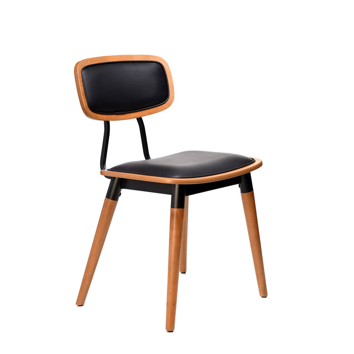 Felix Chair - Black Vinyl Seat - Lancaster Oak - Black Frame