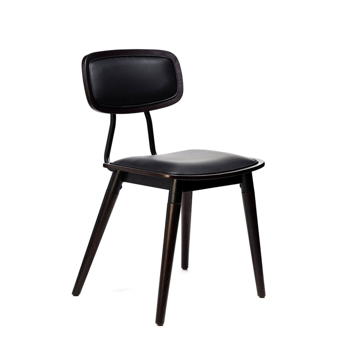 Felix Chair - Black Vinyl Seat - Chocolate - Black Frame