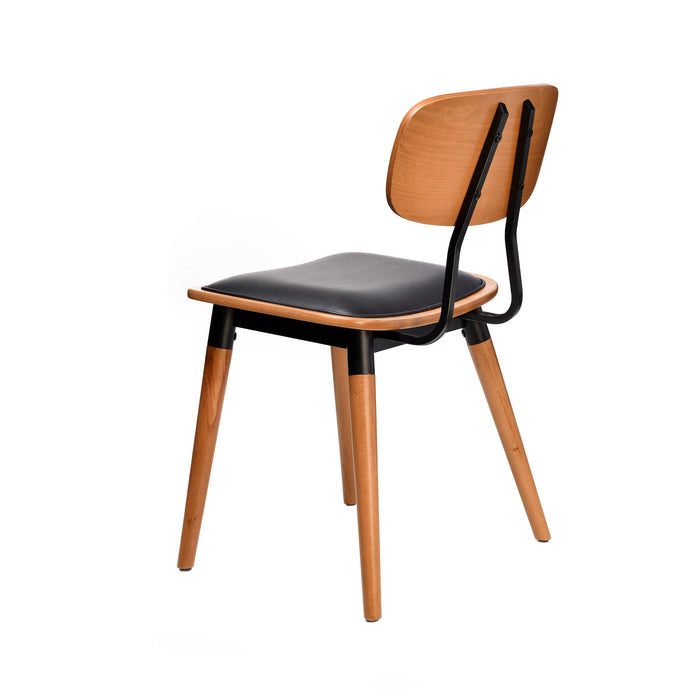 Felix Chair - Ply Seat - Lancaster Oak - Black Frame