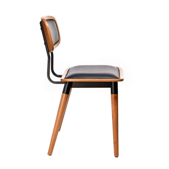 Felix Chair - Ply Seat - Lancaster Oak - Black Frame