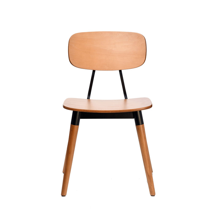 Felix Chair - Ply Seat - Lancaster Oak - Black Frame