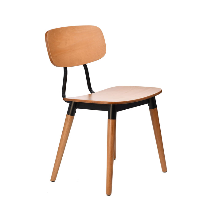 Felix Chair - Ply Seat - Lancaster Oak - Black Frame