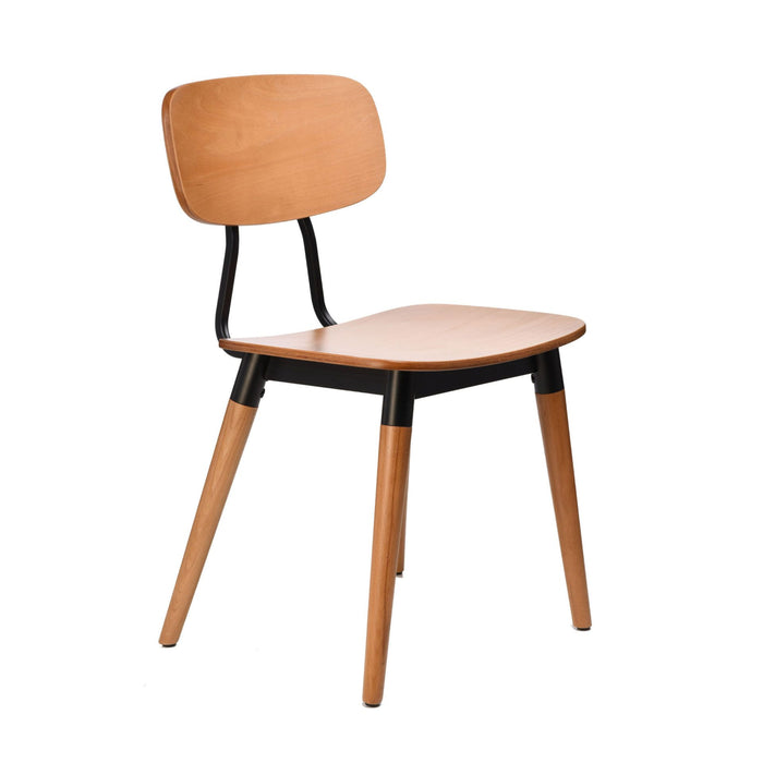 Felix Chair - Ply Seat - Lancaster Oak - Black Frame