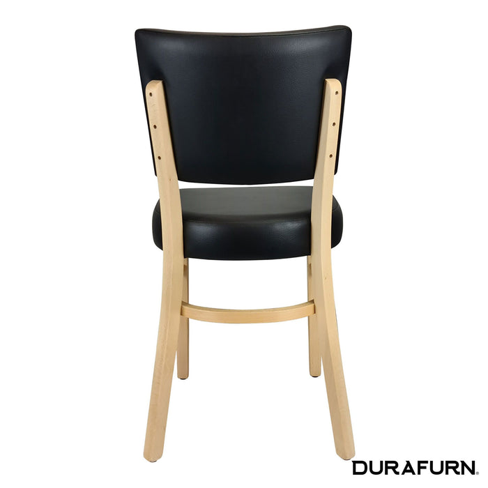 Memphis Chair - Black Dolaro Vinyl Seat and Backrest - Natural Frame