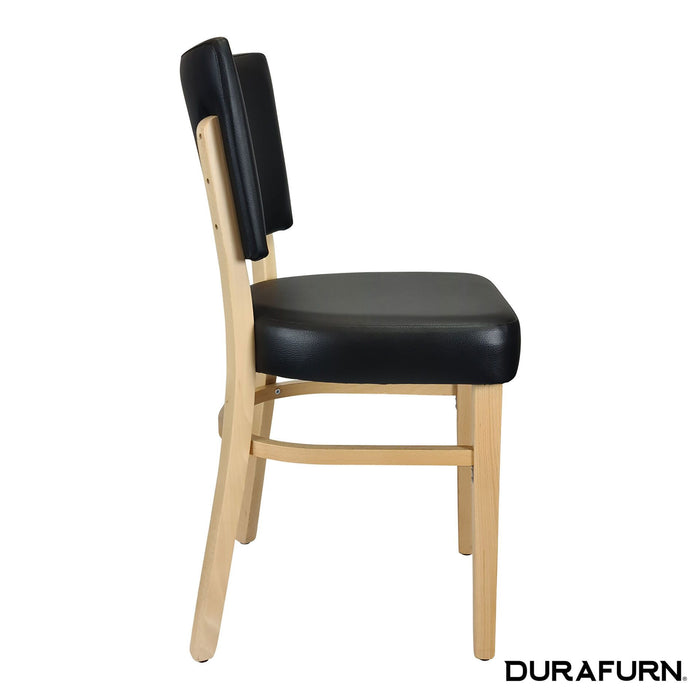 Memphis Chair - Black Dolaro Vinyl Seat and Backrest - Natural Frame