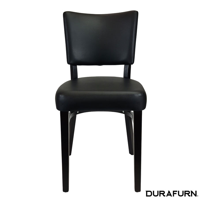 Memphis Chair - Black Dolaro Vinyl Seat and Backrest - Natural Frame