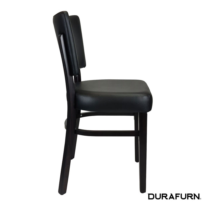 Memphis Chair - Black Dolaro Vinyl Seat and Backrest - Natural Frame