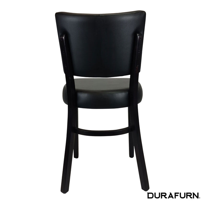 Memphis Chair - Black Dolaro Vinyl Seat and Backrest - Natural Frame