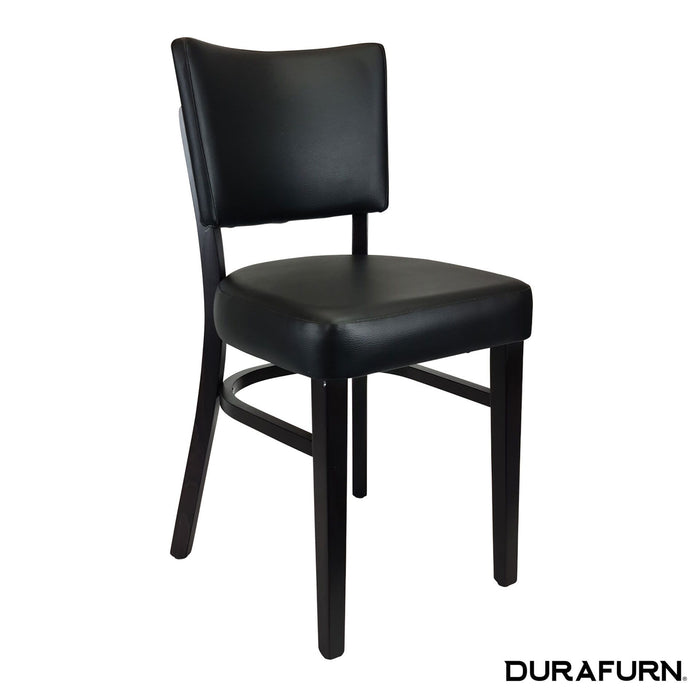 Memphis Chair - Black Dolaro Vinyl Seat and Backrest - Natural Frame