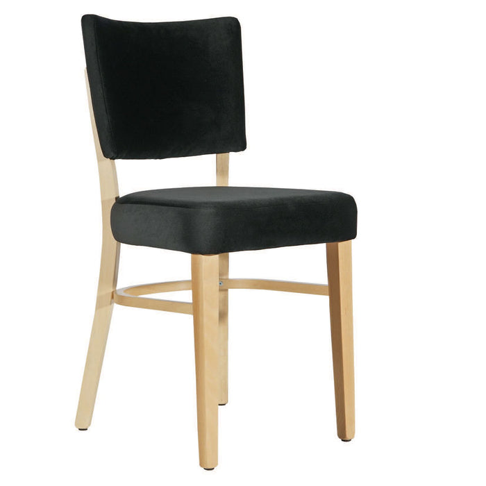 Memphis Chair - Black Dolaro Vinyl Seat and Backrest - Natural Frame