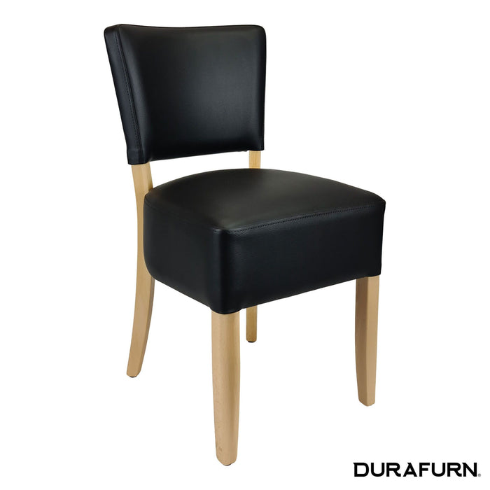 Memphis Club Chair - Black Dolaro Vinyl Seat and Backrest - Wenge Frame