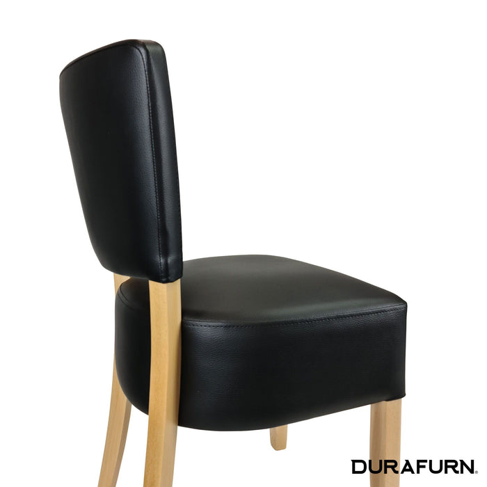 Memphis Club Chair - Black Dolaro Vinyl Seat and Backrest - Wenge Frame