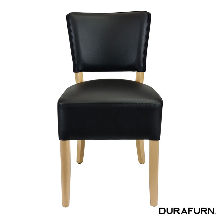 Memphis Club Chair - Black Dolaro Vinyl Seat and Backrest - Wenge Frame