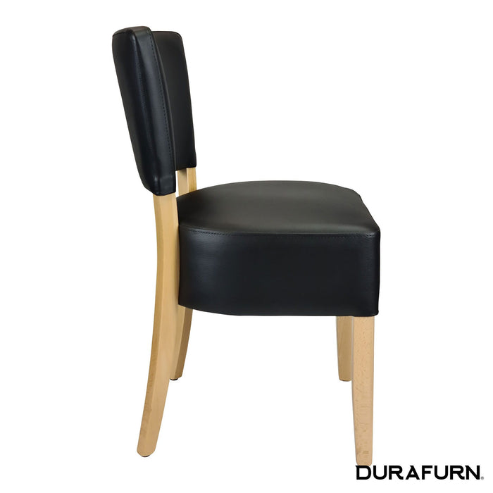 Memphis Club Chair - Black Dolaro Vinyl Seat and Backrest - Wenge Frame