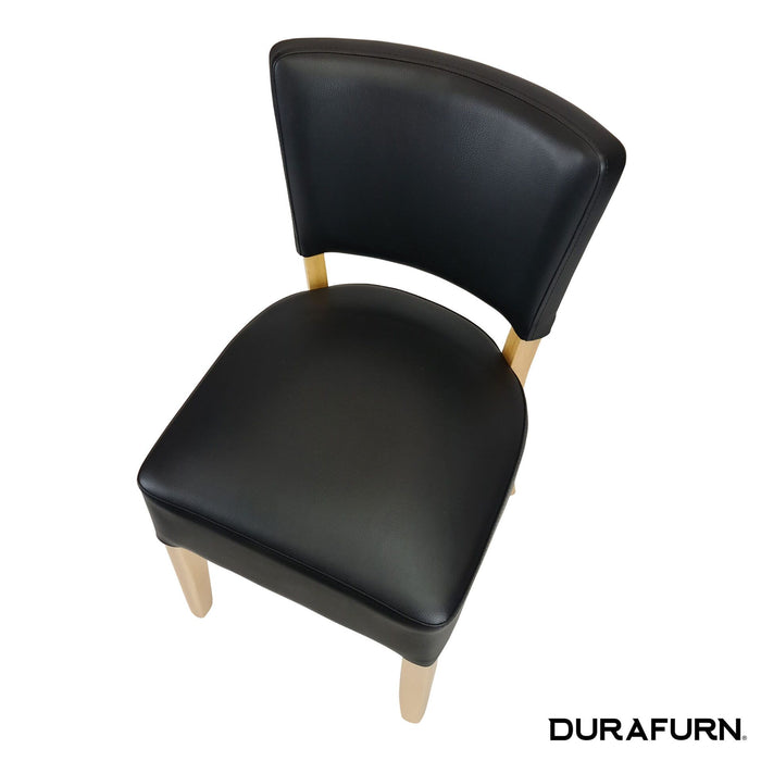 Memphis Club Chair - Black Dolaro Vinyl Seat and Backrest - Wenge Frame