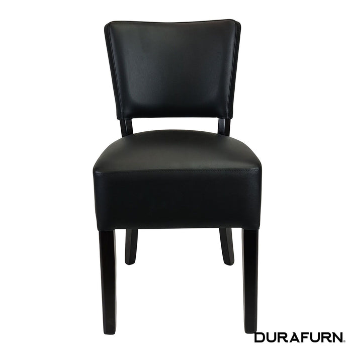 Memphis Club Chair - Black Dolaro Vinyl Seat and Backrest - Wenge Frame