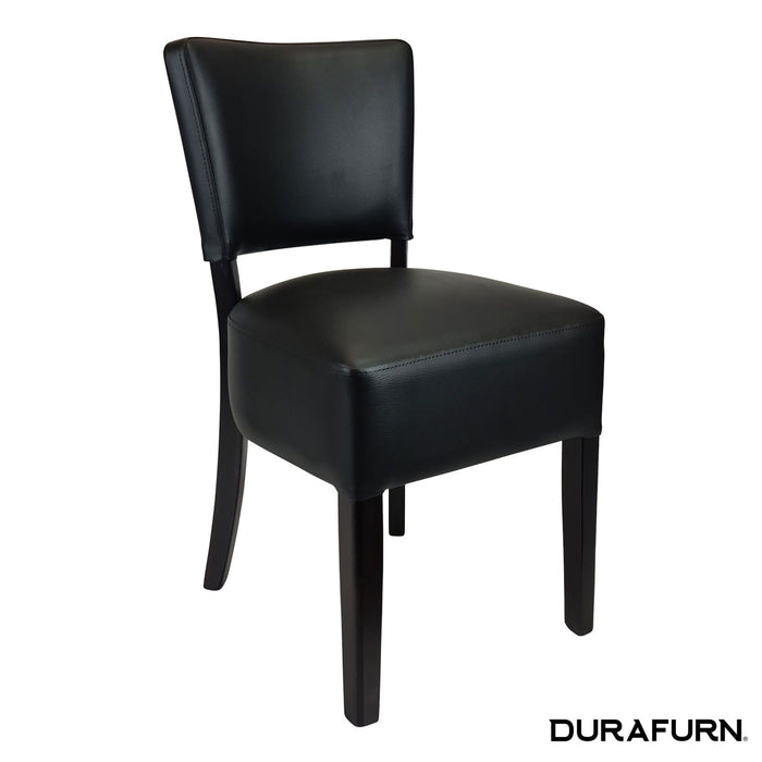 Memphis Club Chair - Black Dolaro Vinyl Seat and Backrest - Wenge Frame