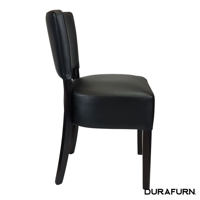 Memphis Club Chair - Black Dolaro Vinyl Seat and Backrest - Wenge Frame