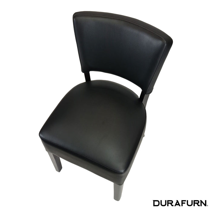 Memphis Club Chair - Black Dolaro Vinyl Seat and Backrest - Wenge Frame