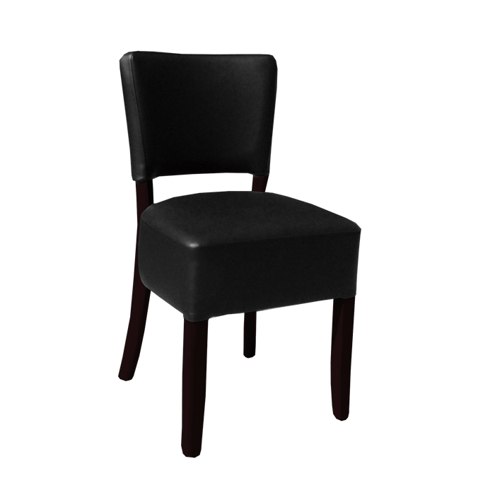 Memphis Club Chair - Black Dolaro Vinyl Seat and Backrest - Wenge Frame