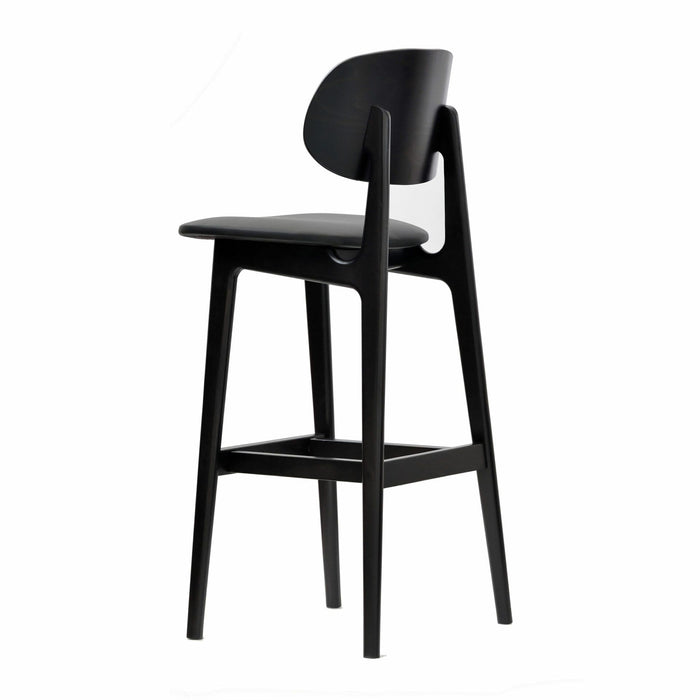 Ban Barstool - Black Dolaro Vinyl Seat - Wenge H Frame