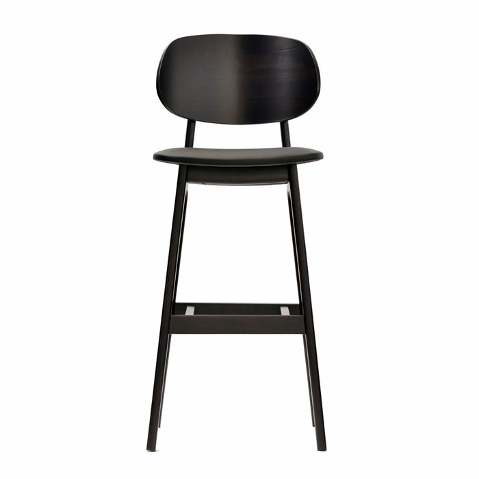 Ban Barstool - Black Dolaro Vinyl Seat - Wenge H Frame