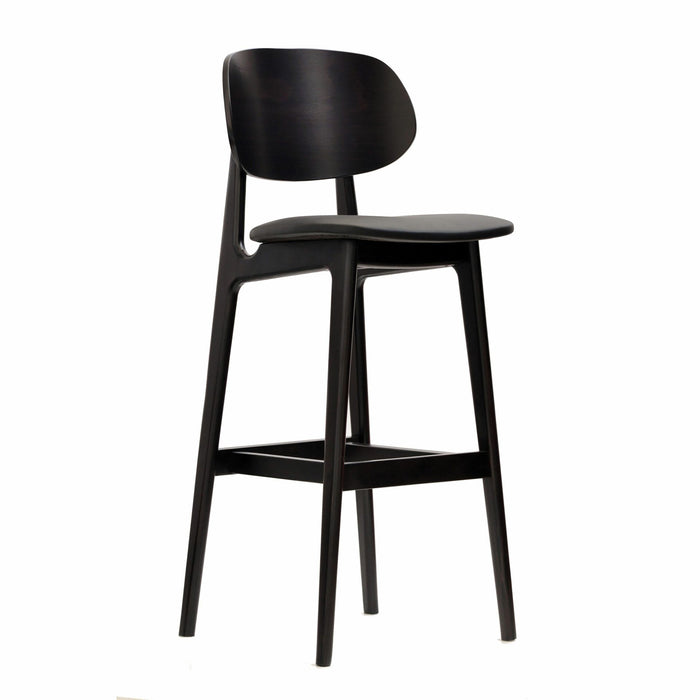 Ban Barstool - Black Dolaro Vinyl Seat - Wenge H Frame