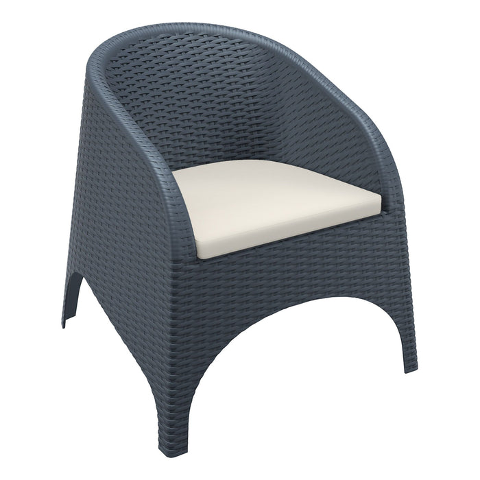 Aruba Armchair - Anthracite with Beige Cushion