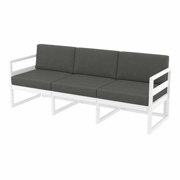 Mykonos Lounge Sofa XL - White with Dark Grey Cushions