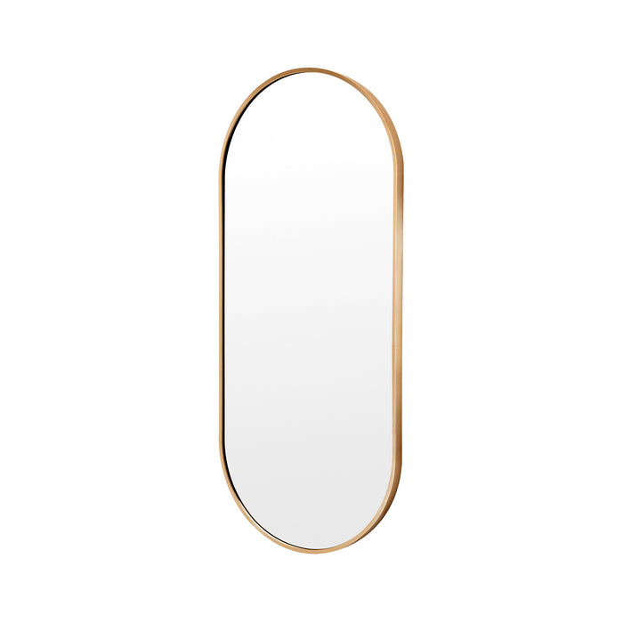 La Bella Gold Wall Mirror Oval Aluminum Frame Makeup Decor Bathroom Vanity 45x100cm