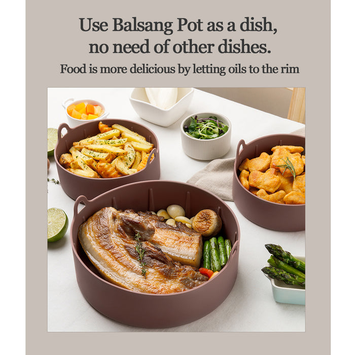 Balsang Small Chocolate Airfryer Reusable Silicone Pot Nonstick Nontoxic