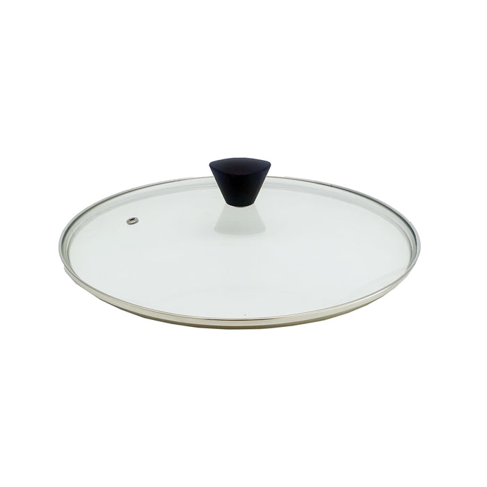 KOMAN 28cm Stainless Steel Glass Lid with Bakelite Handle