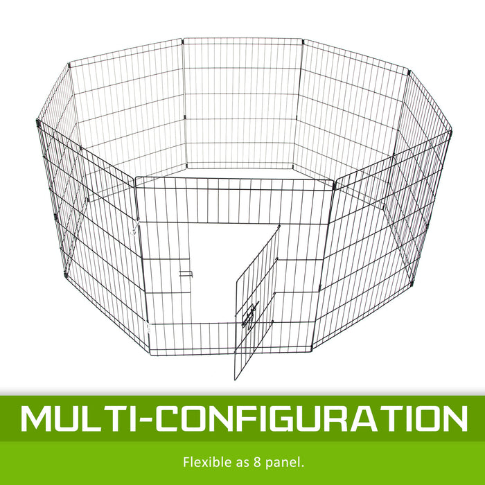 Paw Mate Pet Playpen 8 Panel 42in Foldable Dog Cage + Cover