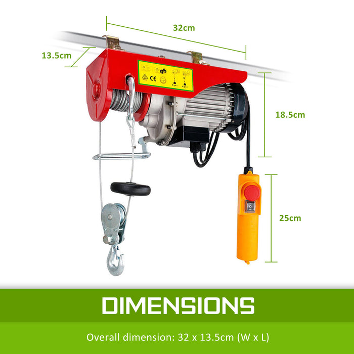 Dynamic Power Electric Hoist Remote Chain Lift 240V 510w 125/250KG