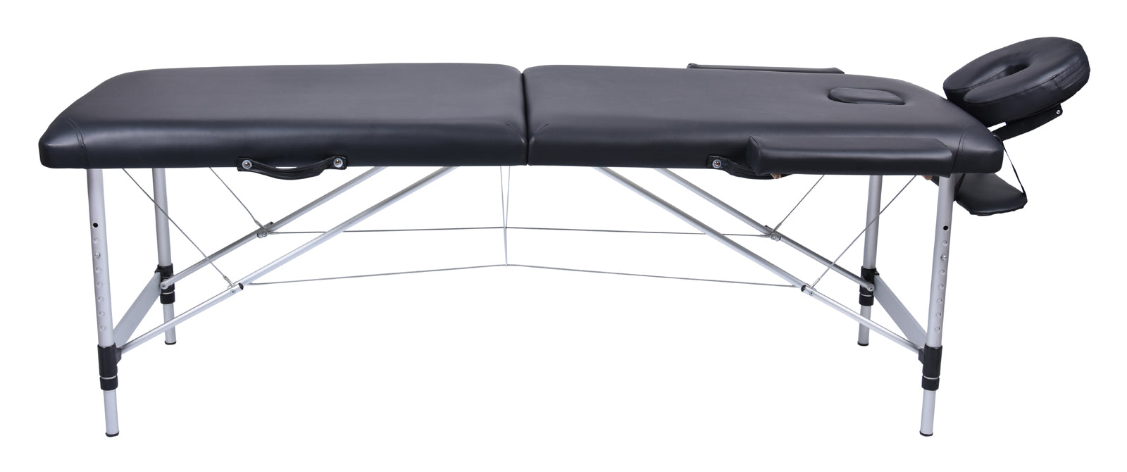 2 Fold Portable Aluminium Massage Table Massage Bed Beauty Therapy Black