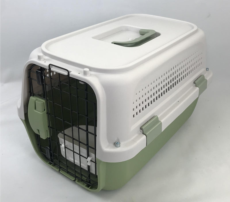 Medium Dog Cat Rabbit Crate Pet Kitten Carrier Parrot Cage Grey Green