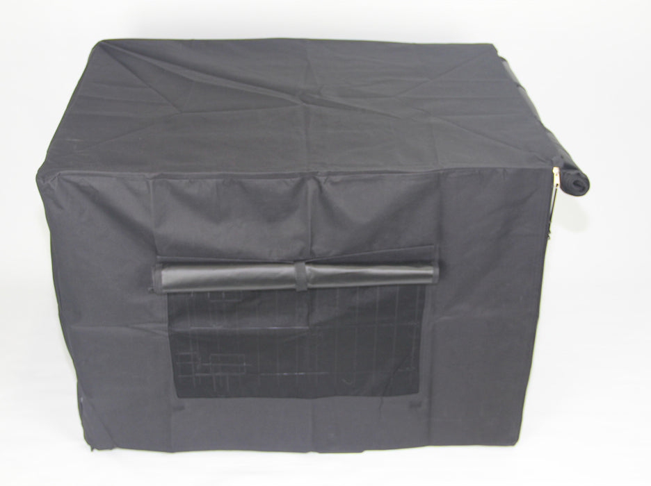 42' Dog Cat Rabbit Collapsible Crate Pet Cage Canvas Cover-Black