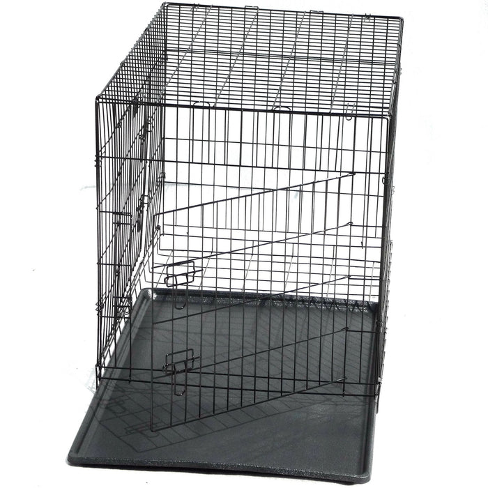 YES4PETS 48' Collapsible Metal Dog Cat Crate Cat Rabbit Puppy Cage With Tray