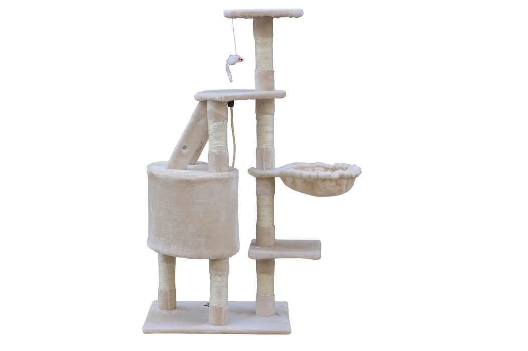 120 cm Multi level Cat Kitten Scratching Post Tree-Beige