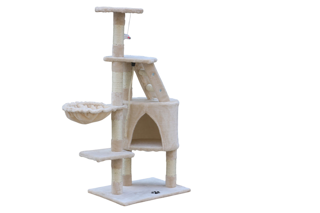 120 cm Multi level Cat Kitten Scratching Post Tree-Beige