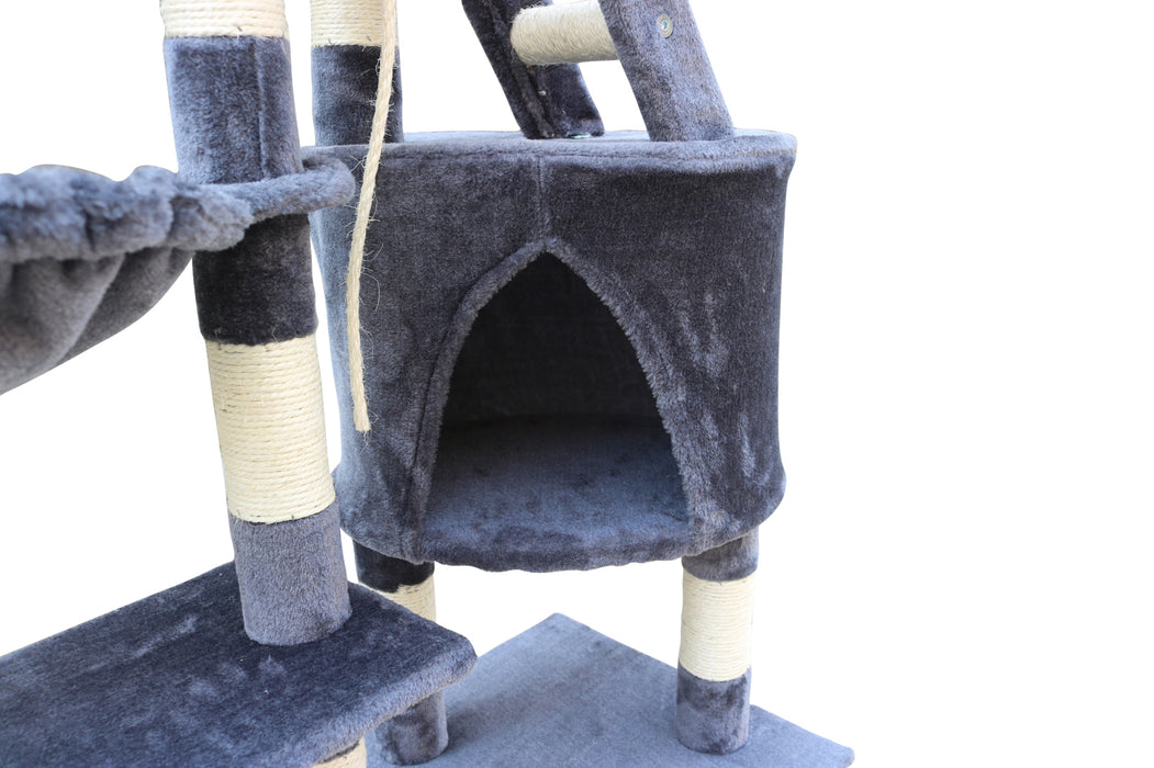 120 cm Multi level Cat Kitten Scratching Post Tree-Grey