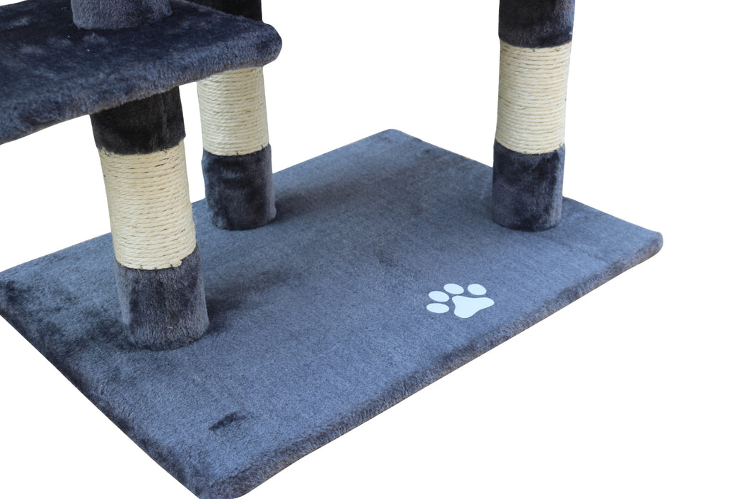 120 cm Multi level Cat Kitten Scratching Post Tree-Grey