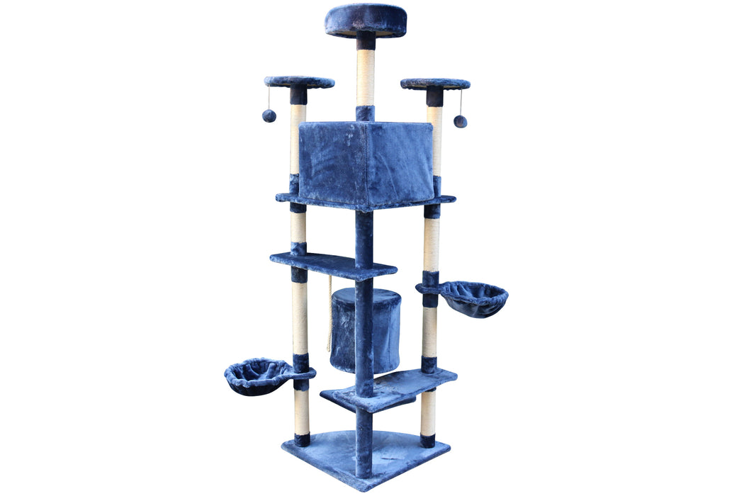 200 cm Cat Scratching Post Tree Scratcher Corner Tower Furniture- Blue