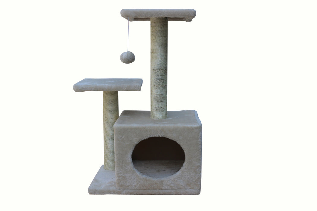 71cm Beige Cat Scratching Tree Scratcher Post Pole Furniture Gym House