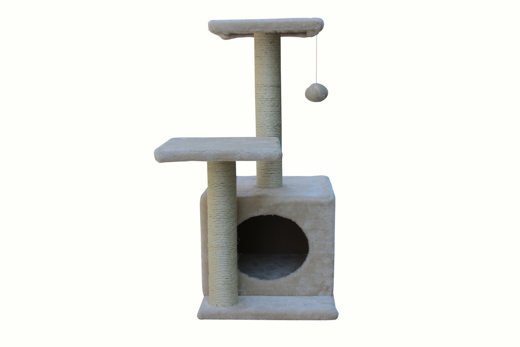 71cm Beige Cat Scratching Tree Scratcher Post Pole Furniture Gym House