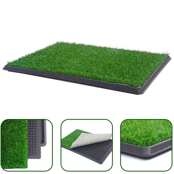 XL Indoor Dog Puppy Toilet Grass Training Mat Loo Pad Potty W 2 Grass