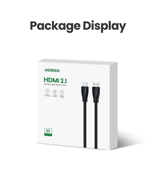 UGREEN 60633 8K 60 HZ HDMI 2.1 A M/M Cable with Braided 10M