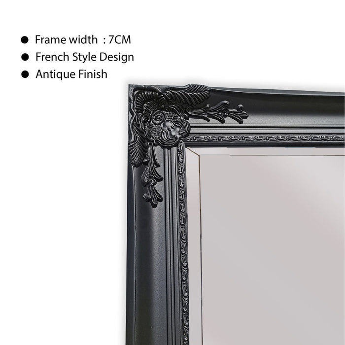 French Provincial Ornate Mirror - Black - Small 80cm x 110cm